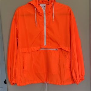 Neon orange wind breaker